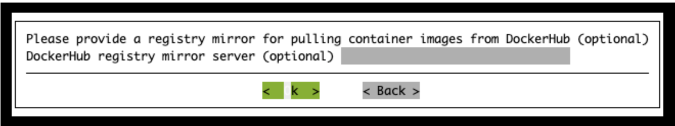 DockerHub registry mirror prompt